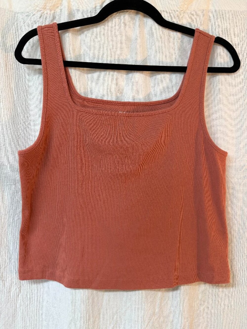 Ultra-Crop Rib-Knit Tank Top - Amberglow